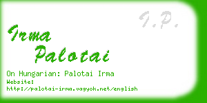 irma palotai business card